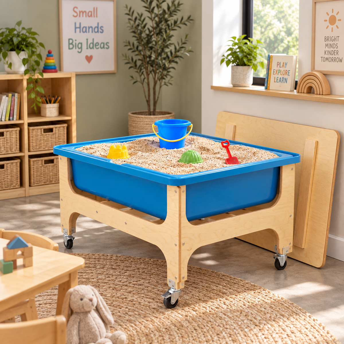 Deluxe Tot Size Sand & Water Table with Lid - Blue Tub