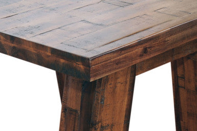 Narrow Gorge Rustic Distressed Industrial Trestle End Table