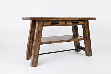 Narrow Gorge Distressed Industrial Trestle 50" Sofa Console Table