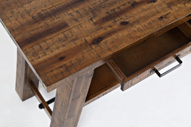 Narrow Gorge Distressed Industrial Trestle 50" Sofa Console Table