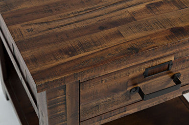 Narrow Gorge Distressed Industrial End Table