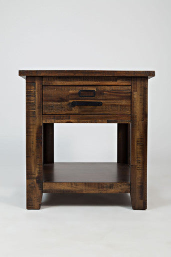 Narrow Gorge Distressed Industrial End Table