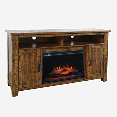 Narrow Gorge Industrial 60" TV Stand with Electric Fireplace