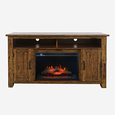 Narrow Gorge Industrial 60" TV Stand with Electric Fireplace
