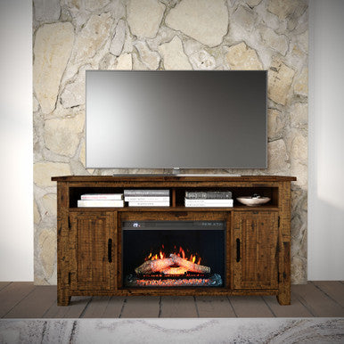 Narrow Gorge Industrial 60" TV Stand with Electric Fireplace