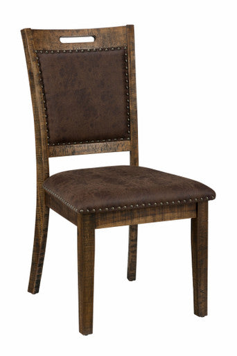 Narrow Gorge Distressed Upholstered Back Dining Chair, Set of 2