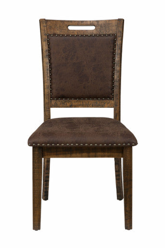 Narrow Gorge Distressed Upholstered Back Dining Chair, Set of 2