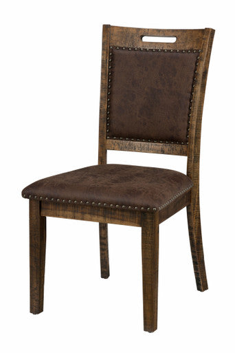 Narrow Gorge Distressed Upholstered Back Dining Chair, Set of 2