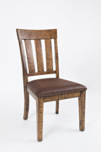 Narrow Gorge Industrial Upholstered Wood Dining Chair, Set of 2