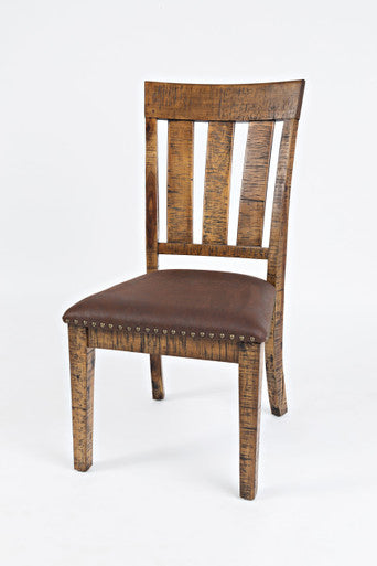 Narrow Gorge Industrial Upholstered Wood Dining Chair, Set of 2