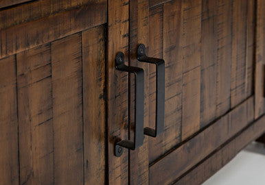 Narrow Gorge 7 Piece Rustic Industrial Brown 72" Dining Set