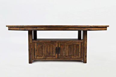 Narrow Gorge Solid Wood Adjustable Height 72" Dining Table