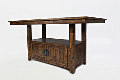 Narrow Gorge 7 Piece Rustic Industrial Brown 72" Dining Set