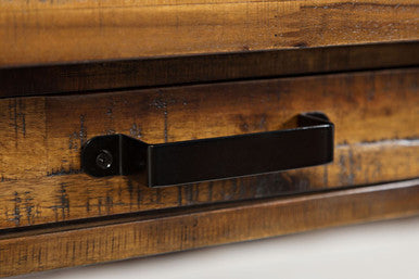 Narrow Gorge Distressed Industrial 82" Trestle Dining Table