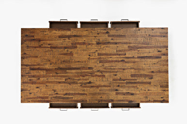 Narrow Gorge Distressed Industrial 82" Trestle Dining Table