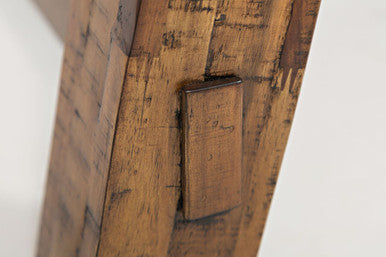 Narrow Gorge Rustic 6 Piece Industrial Brown 82" Dining Set