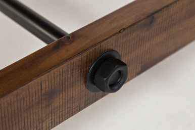 Narrow Gorge Distressed Industrial 82" Trestle Dining Table