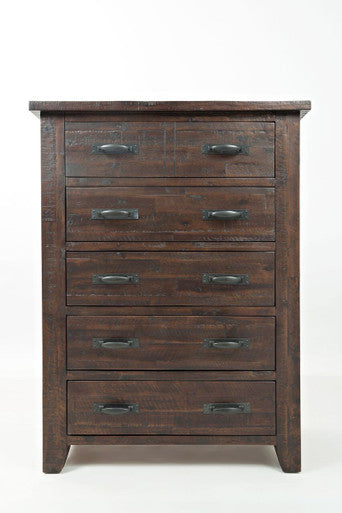 Ridge Rustic Distressed Acacia 5-Drawer Chest