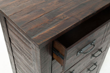 Ridge Rustic Distressed Acacia 5-Drawer Chest