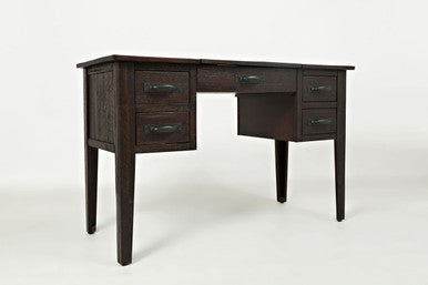 Ridge Rustic Distressed Acacia Desk with Charging Station
