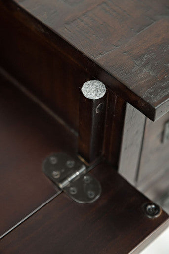 Ridge Rustic Distressed Acacia Desk with Charging Station