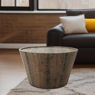 Riddle Modern Distressed Solid Acacia Coffee Table