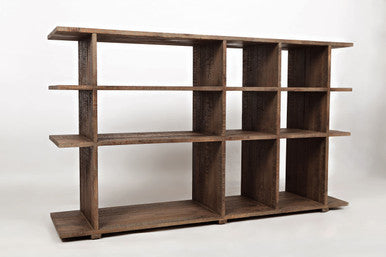 Riddle Modern Distressed Solid Acacia Open Bookcase