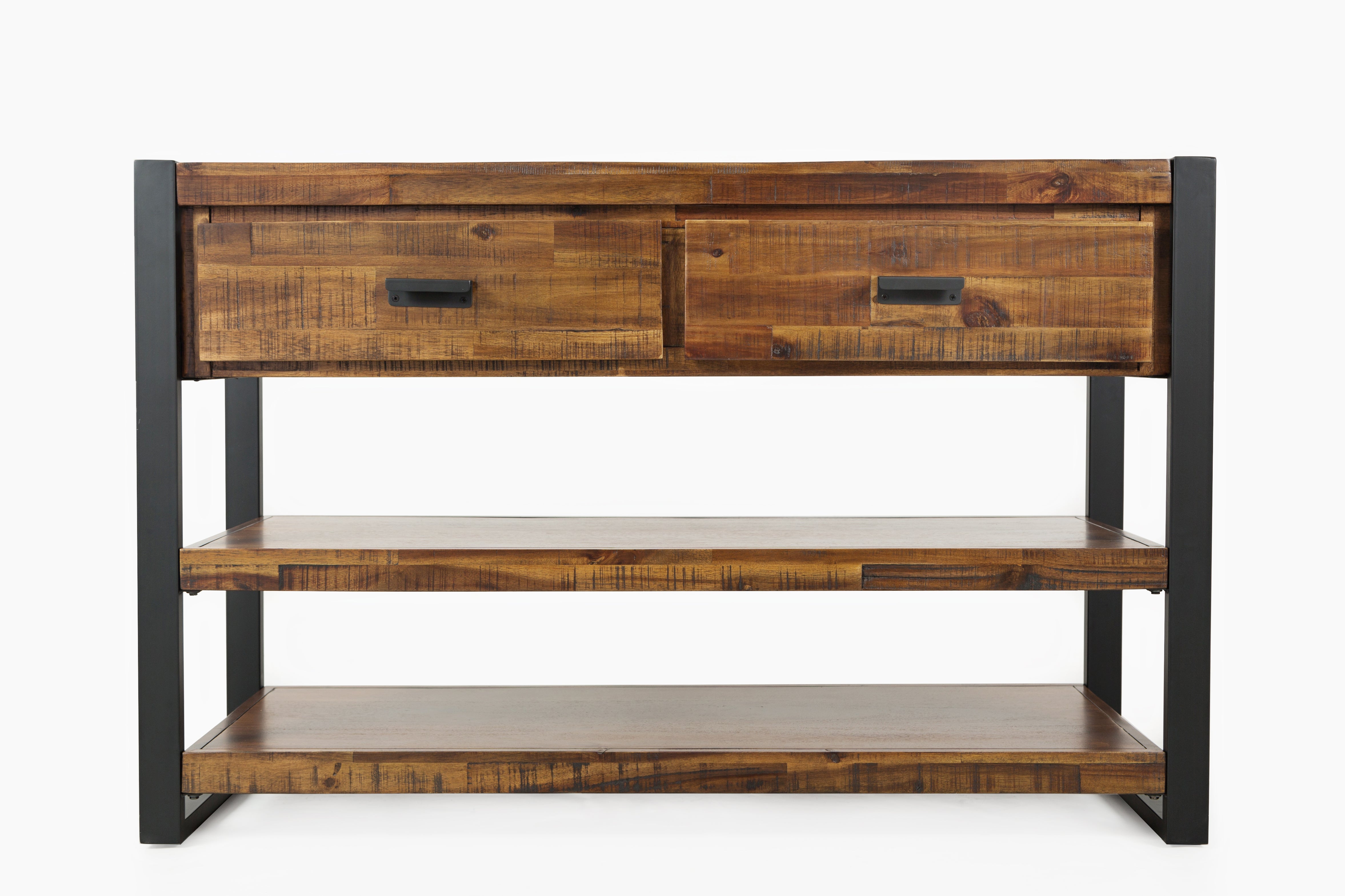 50" Industrial Acacia Wood Console Table