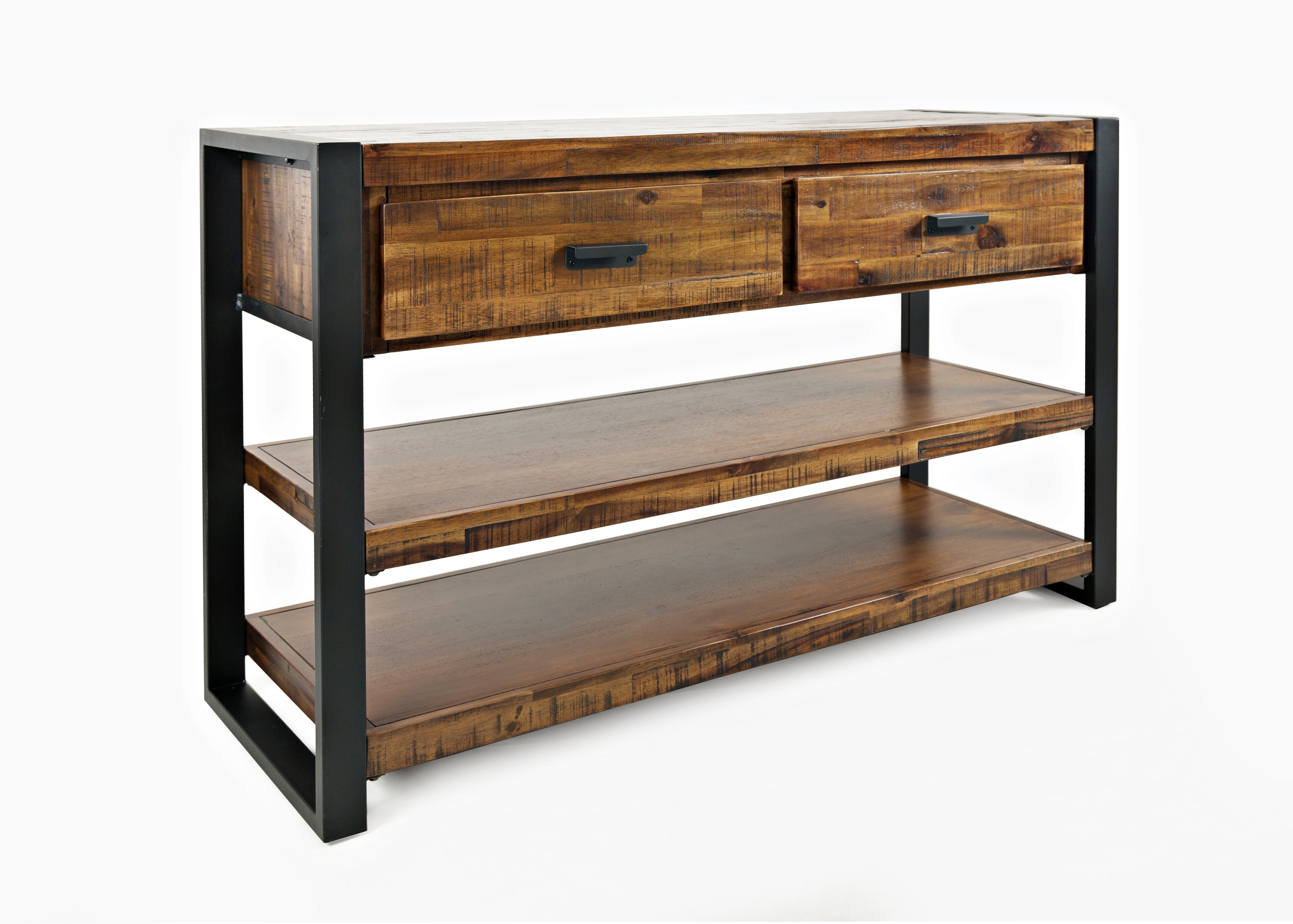 50" Industrial Acacia Wood Console Table