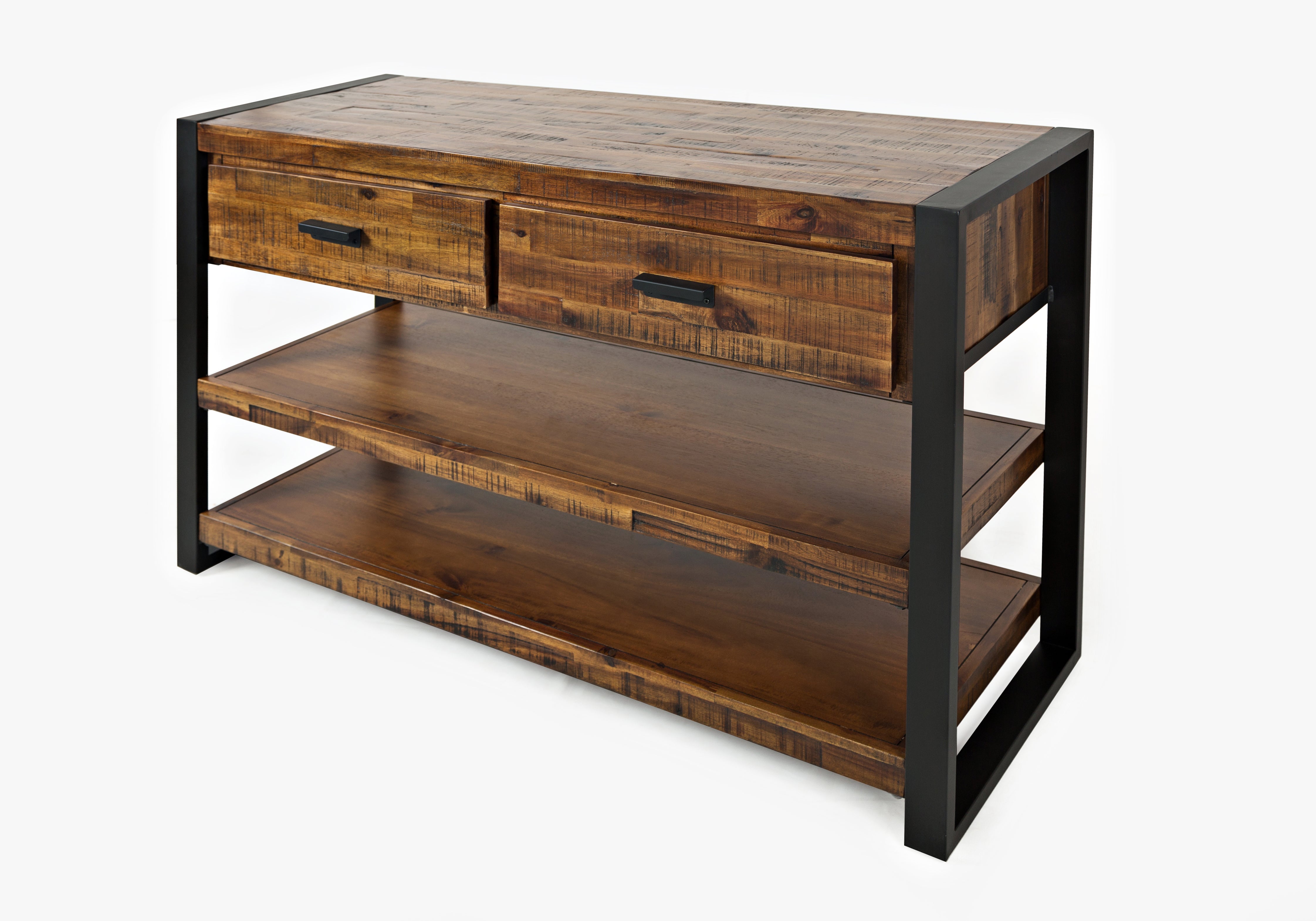 50" Industrial Acacia Wood Console Table