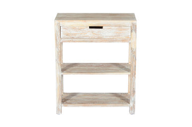 Brooks Rustic Global Solid Wood 24" Accent Table