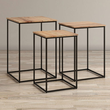 World Vault 3 Piece Solid Wood Nesting Table Set
