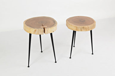 Brooks Flat-Pack Wood and Iron Accent Tables (Set of 2)