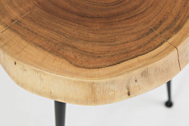 Brooks Flat-Pack Wood and Iron Accent Tables (Set of 2)