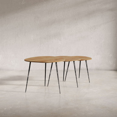 Reeves Abstract Solid Wood Nesting End Tables (Set of 3)