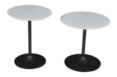 Solid Marble and Iron Modern Accent Tables (Set of 2)