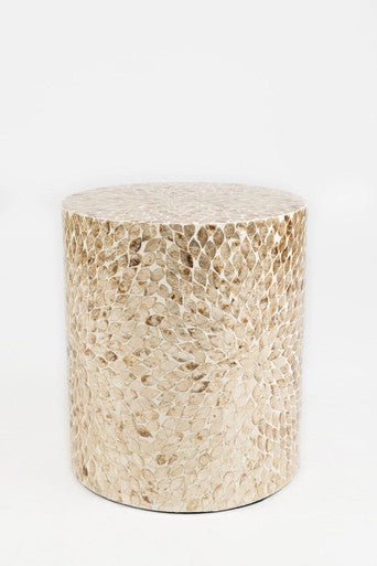 World Vault Round Terrazzo Capiz Shell Accent Table