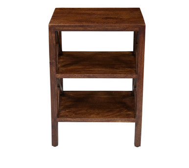 World Vault Solid Wood Modern X-Side Accent Table