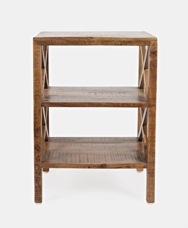 World Vault Solid Wood Modern X-Side Accent Table