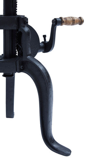World Vault Industrial Solid Wood and Iron Crank Table