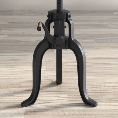 World Vault Industrial Solid Wood and Iron Crank Table