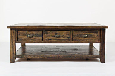 Artisan's Fusion Rustic Solid Wood Coffee Table