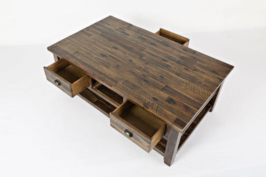 Artisan's Fusion Rustic Solid Wood Coffee Table