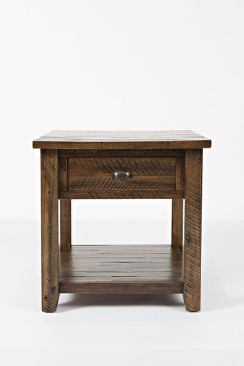 Artisan's Fusion Rustic Farmhouse Solid Wood End Table