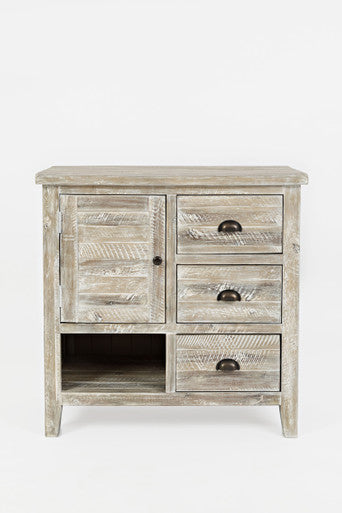 Artisan's Fusion Rustic Distressed Solid Wood Accent Chest, Washed Grey