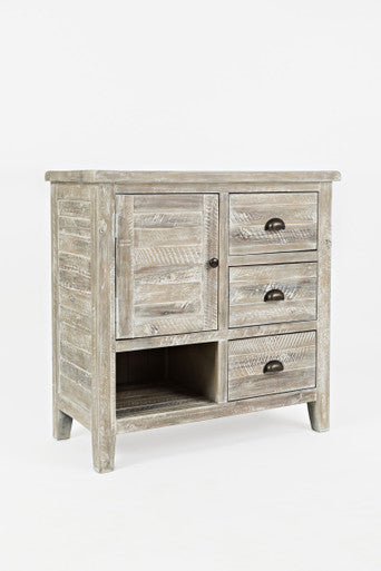 Artisan's Fusion Rustic Distressed Solid Wood Accent Chest, Washed Grey