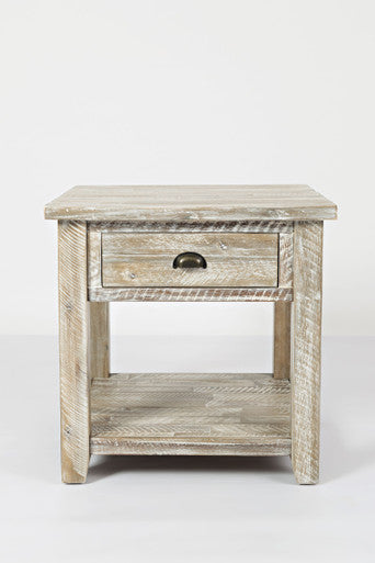 Artisan's Fusion Rustic Farmhouse Solid Wood End Table