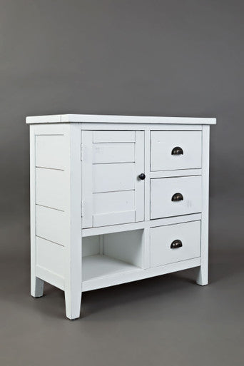 Rustic Distressed Solid Wood Accent Chest, Distressed Weathered White
