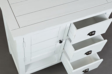 Rustic Distressed Solid Wood Accent Chest, Distressed Weathered White