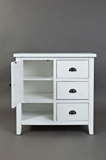 Rustic Distressed Solid Wood Accent Chest, Distressed Weathered White